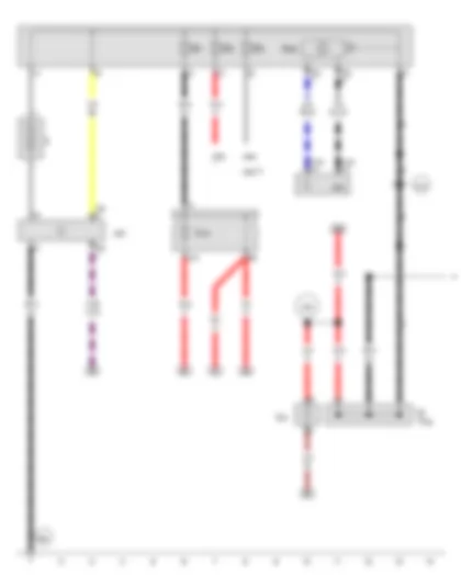Wiring Diagram  AUDI A8 2015 - Battery - Suppression filter - Battery monitor control unit - Battery isolation igniter - Fuse 2