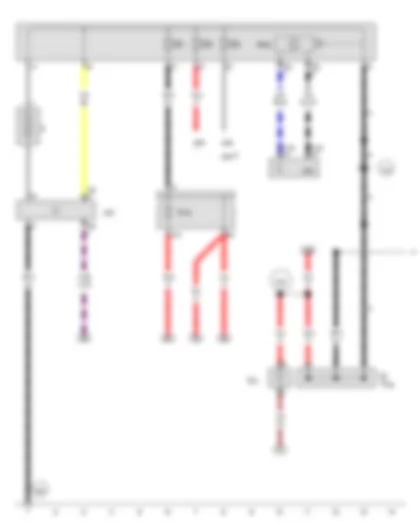 Wiring Diagram  AUDI A8 2011 - Battery - Battery monitor control unit - Battery isolation igniter - Fuse 2