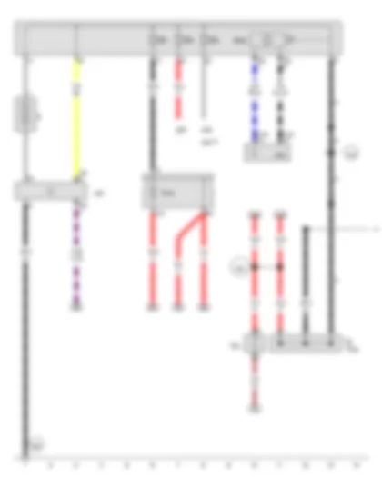 Wiring Diagram  AUDI A8 2011 - Battery - Suppression filter - Battery monitor control unit - Battery isolation igniter - Fuse 2