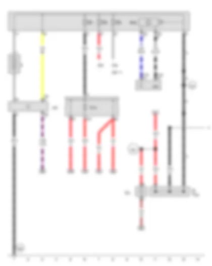 Wiring Diagram  AUDI A8 2015 - Battery - Suppression filter - Battery monitor control unit - Battery isolation igniter - Fuse 2