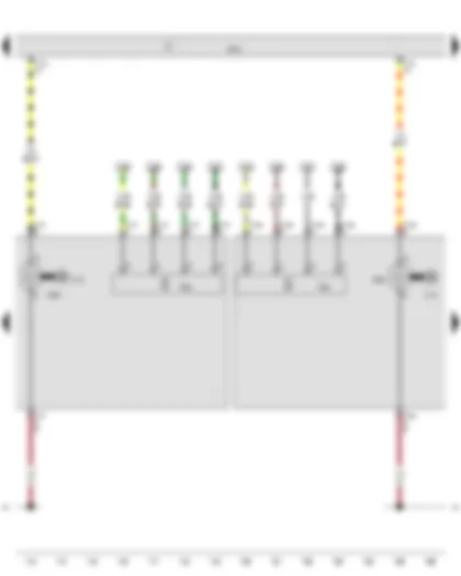 Электросхемa  AUDI A8 2013 - Блок управления левой газоразрядной лампы - Блок управления правой газоразрядной лампы - Блок управления бортовой сети