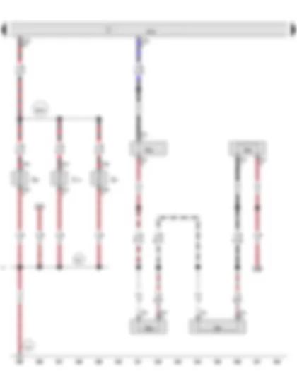 Wiring Diagram  AUDI A8 2015 - Front left brake pad wear sender - Front right brake pad wear sender - Onboard supply control unit - Left washer jet heater element - Centre washer jet heater element