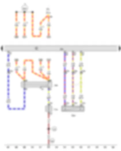 Wiring Diagram  AUDI A8 2014 - Brake servo pressure sensor - Brake servo relay - Engine control unit - Vacuum pump for brakes