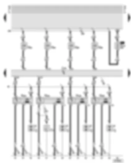 Wiring Diagram  AUDI A8 2002 - Motronic control unit - ignition coils - injectors for cylinders 5 - 8