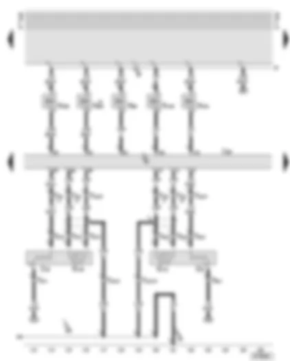 Wiring Diagram  AUDI A8 2002 - Motronic control unit - activated charcoal filter system solenoid valve 1 - solenoid valves for electro/hydraulic engine mounting - intake manifold change-over valve - lambda probes downstream of catalytic converter