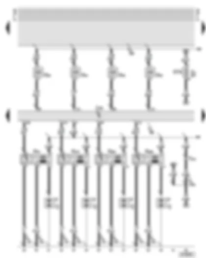 Wiring Diagram  AUDI A8 2002 - Engine control unit - ignition coils - injectors for cylinders 1-4