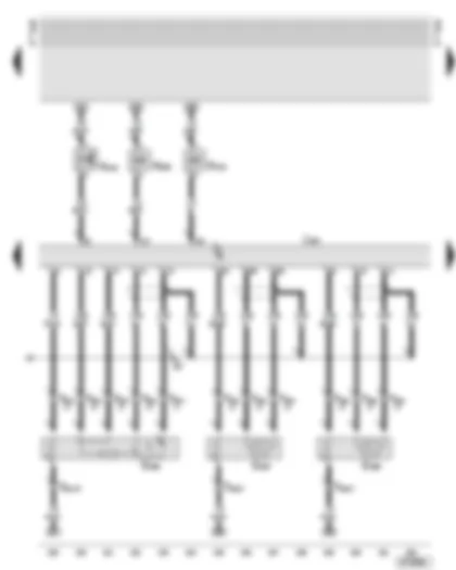 Wiring Diagram  AUDI A8 2002 - Engine control unit 2 - lambda probe 4 - lambda probes 3 and 4 downstream of catalytic converter - electro/hydraulic engine mounting solenoid valve -left - inlet camshaft timing adjustment valve 2
