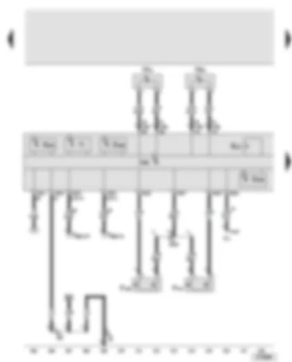 Wiring Diagram  AUDI A8 2007 - Roof electronics control unit - illuminated vanity mirror - interior monitor send and receive module 1 - automatic anti-dazzle interior mirror - light sensor - humidity sender - interior light switch