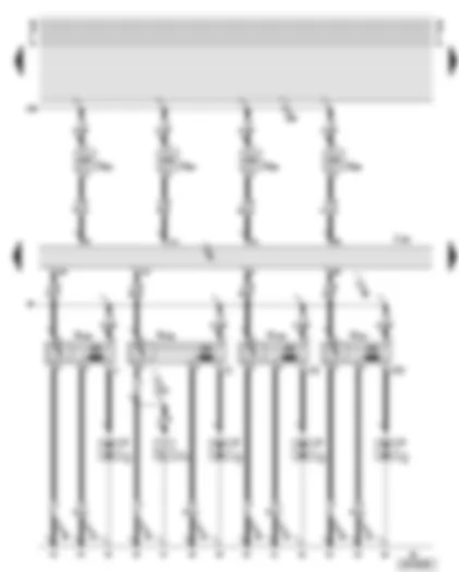 Wiring Diagram  AUDI A8 2000 - Motronic control unit - ignition coils - injectors