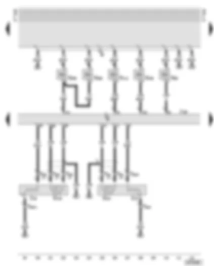 Wiring Diagram  AUDI A8 2001 - Motronic control unit - activated charcoal filter system solenoid valve 1 - inlet camshaft timing adjustment valves - intake manifold change-over valve - lambda probes downstream of catalytic converter