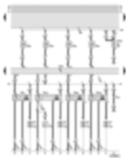 Wiring Diagram  AUDI A8 2001 - Motronic control unit - ignition coils - injectors for cylinders 1 - 4