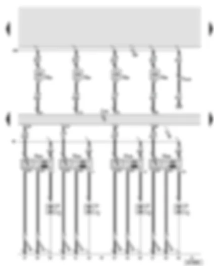 Wiring Diagram  AUDI A8 2003 - Engine control unit - ignition coils - injectors for cylinders 5 - 8