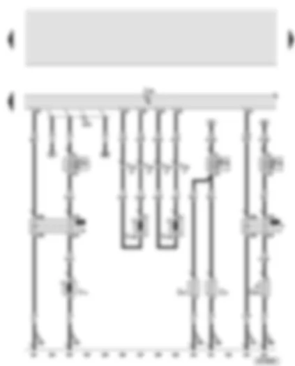 Wiring Diagram  AUDI A8 2003 - Onboard power supply control unit -2- - headlight washer system pump - pop-up washer jet motor - left and right headlight washer system - headlight washer system relay - washer fluid heater relay - heater element for washer jet