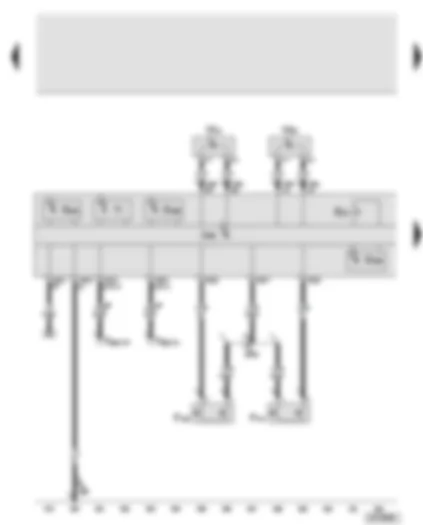 Wiring Diagram  AUDI A8 2003 - Roof electronics control unit - illuminated vanity mirror - interior monitor sender/receiver module 1 - automatic anti-dazzle interior mirror - light sensor - humidity sender - interior light switch
