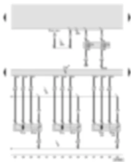 Wiring Diagram  AUDI A8 2003 - Climatronic control unit - central vents control motor - left and right - rear right vent warm/cold flap control motor