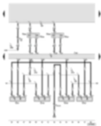 Wiring Diagram  AUDI A8 2003 - Engine control unit - Hall senders - camshaft timing adjustment valves