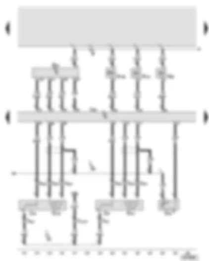 Wiring Diagram  AUDI A8 2003 - Engine control unit - lambda probes downstream of catalytic converter - air mass meter - intake manifold change-over valve - secondary air inlet valve - activated charcoal filter system solenoid valve 1 (pulsed)