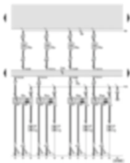 Wiring Diagram  AUDI A8 2004 - Engine control unit - ignition coils 1 - 4 with output stage - injector - cylinder 1 - 4