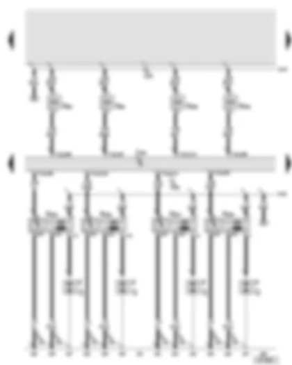 Wiring Diagram  AUDI A8 2004 - Engine control unit 2 - ignition coils 7 - 10 with output stage - injectors - cylinder 7 - 10