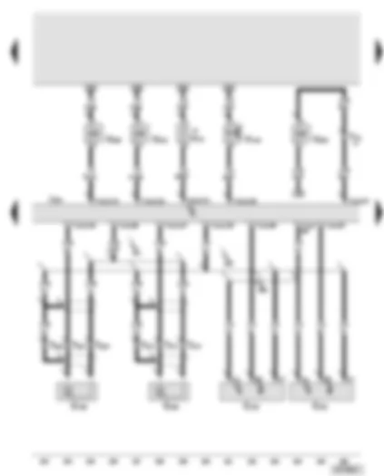 Wiring Diagram  AUDI A8 2004 - Engine control unit 2 - knock sensor 3 - knock sensor 4 - Hall sender 2 - Hall sender 4 - inlet camshaft control valve 2 - exhaust camshaft control valve 1 - left electrohydraulic engine mounting solenoid valve - exhaust flap 1 valve