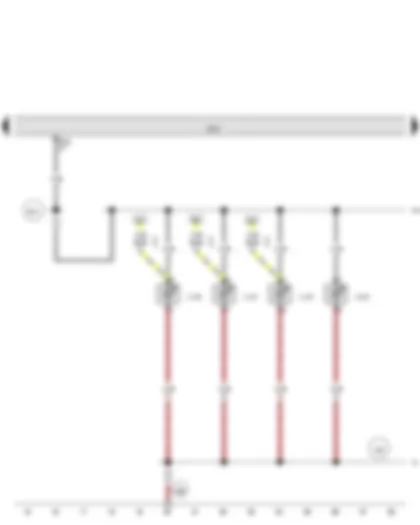 Wiring Diagram  AUDI Q3 2013 - Storage compartment illumination bulb - Left drinks holder illumination bulb - Right drinks holder illumination bulb - Rear vent illumination bulb