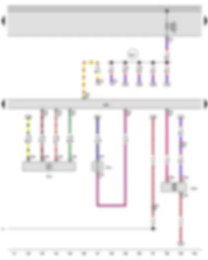 Электросхемa  AUDI Q3 2016 - Расходомер воздуха - Блок управления двигателя - Нагревательный резистор системы вентиляции картера двигателя - Насос радиатора системы рециркуляции ОГ
