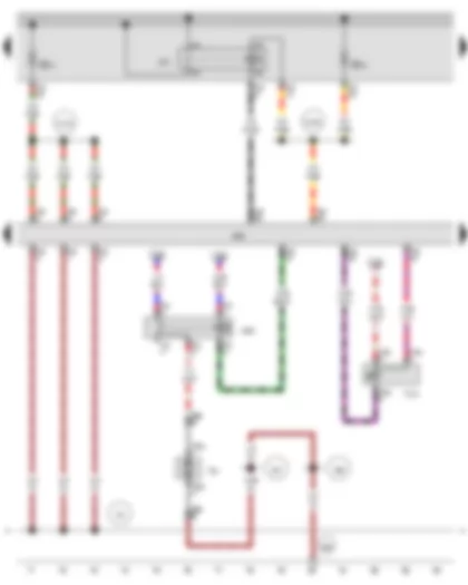 Wiring Diagram  AUDI Q3 2014 - Main relay - Additional coolant pump relay - Engine control unit