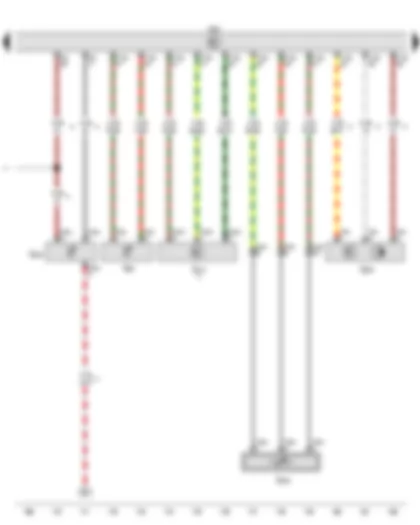 Электросхемa  AUDI Q3 2016 - Датчик температуры охлаждающей жидкости - Датчик Холла 3 - Датчик положения заслонок впускных каналов/воздушной заслонки (потенциометр) - Блок управления двигателя