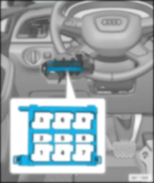 AUDI Q3 2016 Схема расположения реле под передней панелью слева