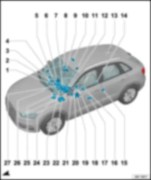 AUDI Q3 2016 Обзор блоков управления в средней части автомобиля