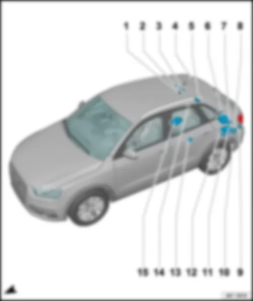 AUDI Q3 2016 Обзор блоков управления в задней части автомобиля