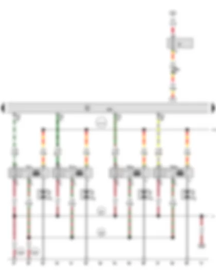 Wiring Diagram  AUDI Q7 2008 - Engine control unit - Ignition coil 1 with output stage - Ignition coil 4 with output stage