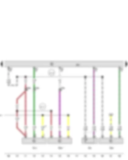 Wiring Diagram  AUDI Q7 2007 - Radiator outlet coolant temperature sender - Brake servo pressure sensor - Fuel pressure sender for low-pressure - Sender 1 for secondary air pressure - Engine control unit