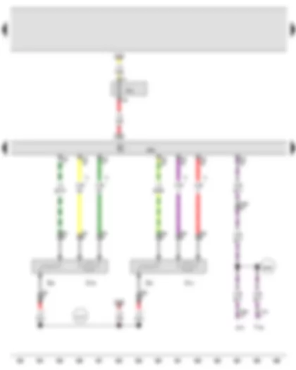 Wiring Diagram  AUDI Q7 2008 - Lambda probe after catalytic converter - Lambda probe 2 after catalytic converter - Engine control unit