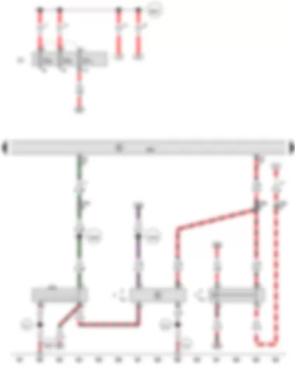 Wiring Diagram  AUDI Q7 2008 - Brake light switch - Brake pedal switch - Brake light suppression relay - Engine control unit