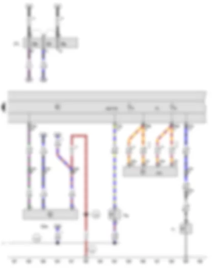 Wiring Diagram  AUDI Q7 2008 - Oil pressure switch - Coolant shortage indicator switch - Control unit in dash panel insert