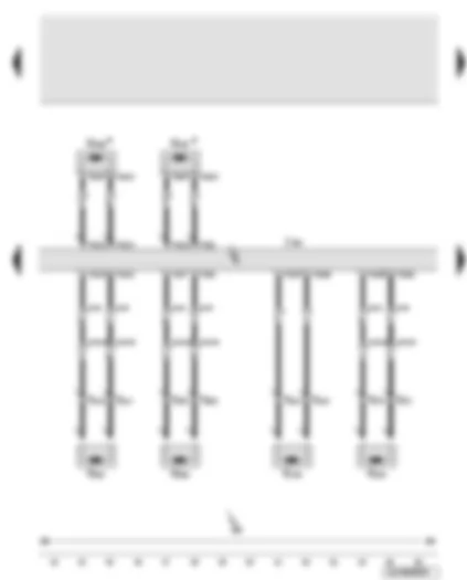 Wiring Diagram  AUDI Q7 2008 - Airbag control unit - belt tensioner igniter 1 - rear belt tensioner igniter - curtain airbag igniter