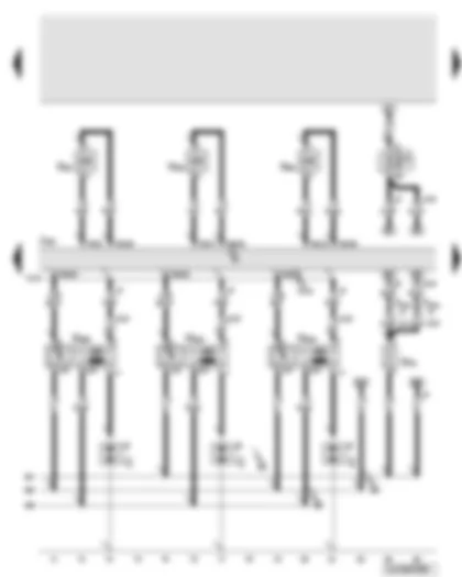 Wiring Diagram  AUDI Q7 2007 - Engine control unit - injector for cylinders 4 -6 - ignition coil 4 -6 with output stage - heater element for crankcase breather