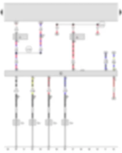 Wiring Diagram  AUDI Q7 2012 - Automatic glow period control unit - Glow plug 1 - Glow plug 4 - Glow plug 6 - Glow plug 7