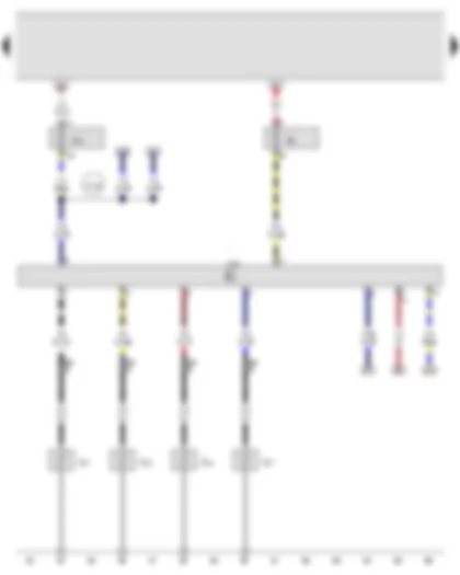 Wiring Diagram  AUDI Q7 2010 - Glow period control unit 2 - Glow plug 2 - Glow plug 3 - Glow plug 5 - Glow plug 8