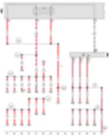 Wiring Diagram  AUDI Q7 2012 - Terminal 30 voltage supply relay - Engine control unit