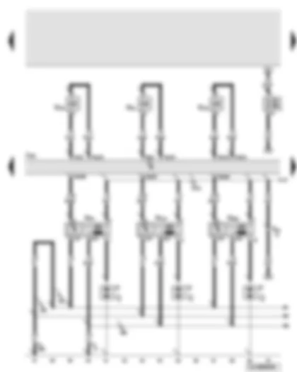 Wiring Diagram  AUDI Q7 2010 - Engine control unit - injector cylinder 1 up to 3 - ignition coil 1 up to 3 with output stage