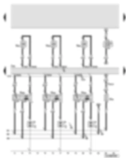 Wiring Diagram  AUDI Q7 2010 - Engine control unit - injector for cylinders 4 up to 6 - ignition coil 4 up to 6 with output stage - heater element for crankcase breather