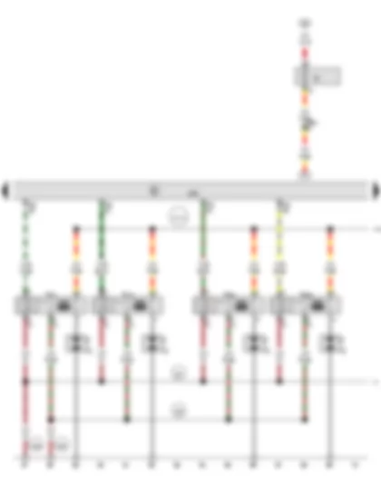 Wiring Diagram  AUDI Q7 2012 - Engine control unit - Ignition coil 1 with output stage - Ignition coil 4 with output stage