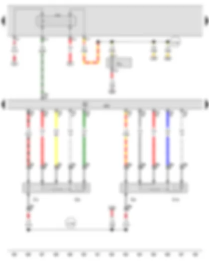 Wiring Diagram  AUDI Q7 2011 - Lambda probe - Engine control unit - Engine component current supply relay