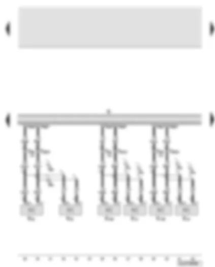 Wiring Diagram  AUDI Q7 2011 - Radio - rear left and right treble loudspeaker - front right treble loudspeaker - front right bass loudspeaker - rear left and right mid-range and bass loudspeaker