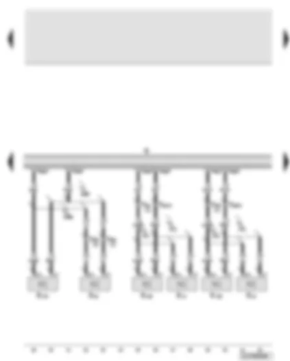 Wiring Diagram  AUDI Q7 2011 - Radio - rear left and right treble loudspeaker - front right treble loudspeaker - front right mid-range loudspeaker - rear left and right mid-range and bass loudspeaker