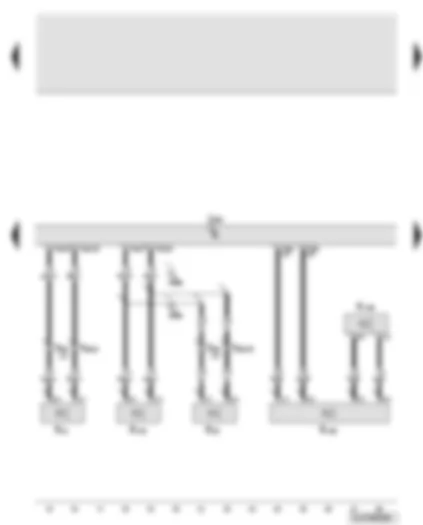 Wiring Diagram  AUDI Q7 2010 - Digital sound package control unit - front left treble loudspeaker - front left bass loudspeaker - front left mid-range loudspeaker - centre mid-range and treble loudspeaker - middle loudspeaker