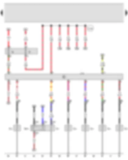 Wiring Diagram  AUDI Q7 2012 - Cylinder 2 combustion chamber pressure sender - Automatic glow period control unit - Glow plug 1 - Glow plug 2 - Glow plug 3 - Glow plug 4 - Glow plug 5 - Glow plug 6