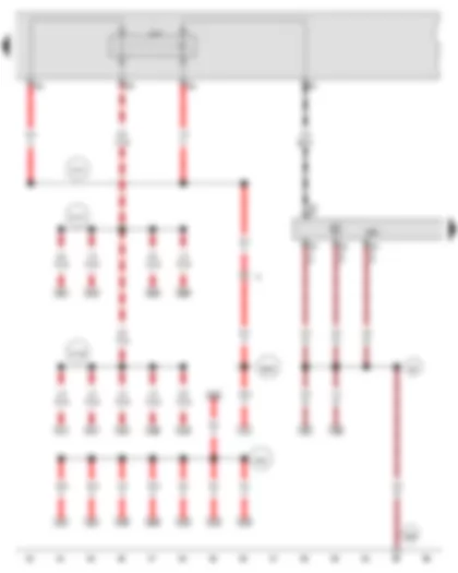 Wiring Diagram  AUDI Q7 2012 - Terminal 30 voltage supply relay - Engine control unit